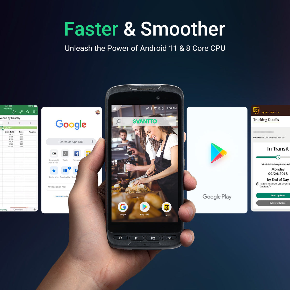 IPDA061 Android Barcode Scanner, 4+64GB Flash, 1D/2D/QR Zebra Scanner, Full-Screen 5" Android 11 Mobile Computer, Bluetooth 5.0, WiFi, 4G LTE, NFC, 8-Core CPU Inventory Barcode Data Collector