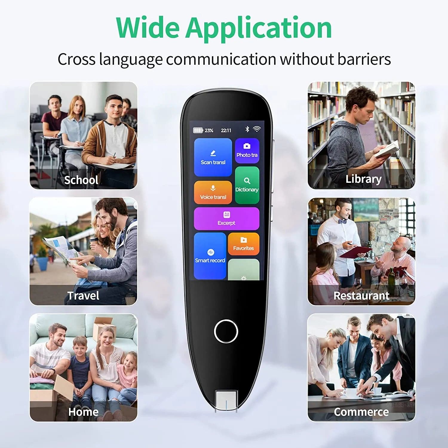 Multilingual Translators SVANTTO language translator device supports voice translation(111 languages)photo translationrecord. It is suitable for tourism, business negotiation, language learning, and studyin