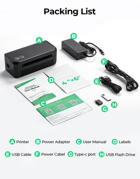SVANTTO Y42BT Bluetooth Thermal Label Printer, 4x6 Shipping Label Printer for Small Business, Compatible with iOS, Android, Windows, Mac, Amazon, Ebay, Shopify, USPS, UPS, Etsy, Black