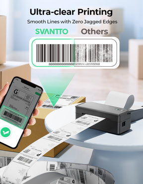 SVANTTO Y42BT Bluetooth Thermal Label Printer, 4x6 Shipping Label Printer for Small Business, Compatible with iOS, Android, Windows, Mac, Amazon, Ebay, Shopify, USPS, UPS, Etsy, Black