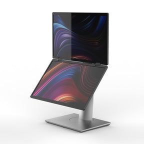 Dual Monitor- Free-Standing Monitor Two 15.6 Inch Screen with Swivel, Tilt, Height Adjustment IPM925
