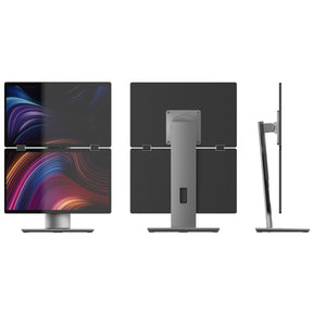 Dual Monitor- Free-Standing Monitor Two 15.6 Inch Screen with Swivel, Tilt, Height Adjustment IPM925